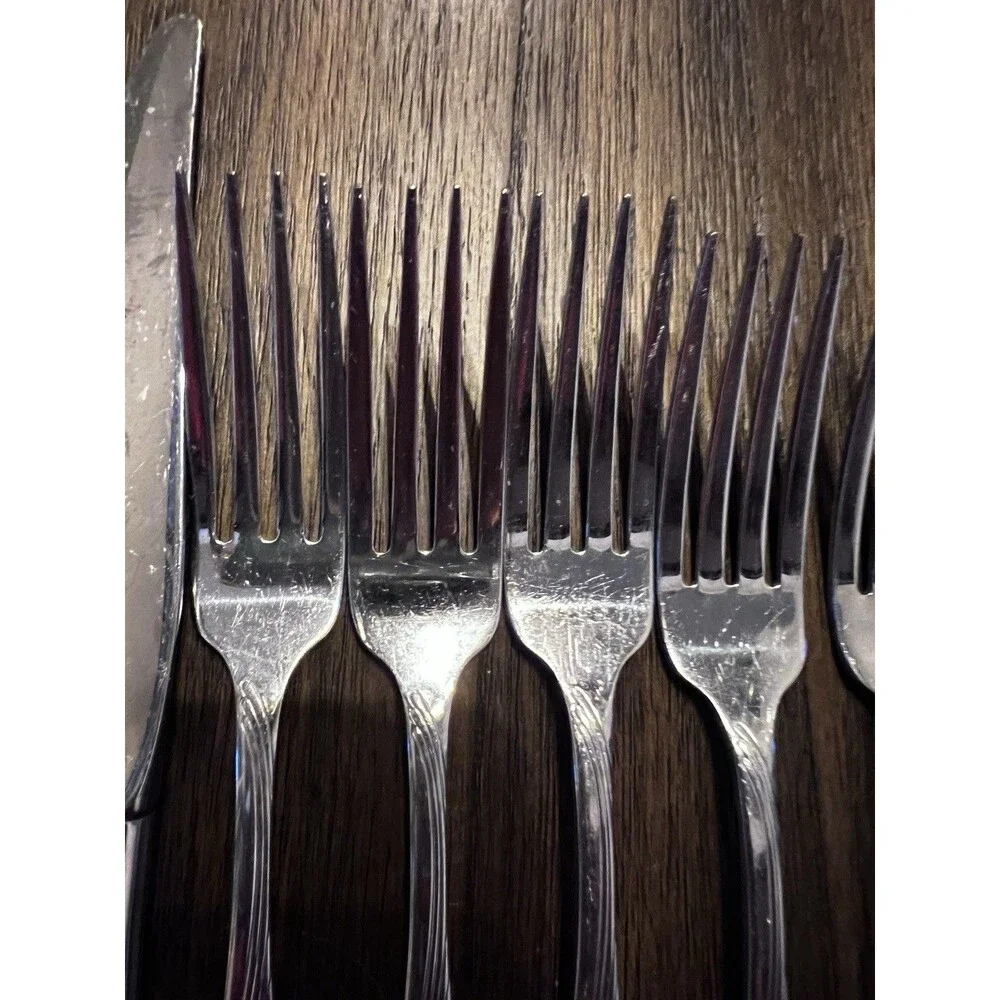 12 piece Oneida Camber Cresta Windswept Scroll Stainless Flatware silverware